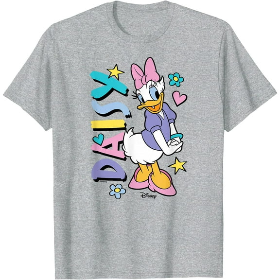 Daisy Duck With Icons DTG Print Unisex T-Shirt
