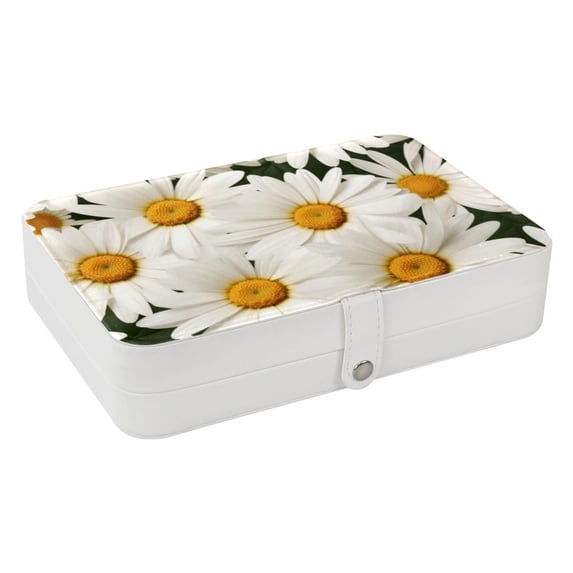 Daisy Earring Organizer Jewelry Box Necklace Organizer PU Leather with Removable Compartment Portable