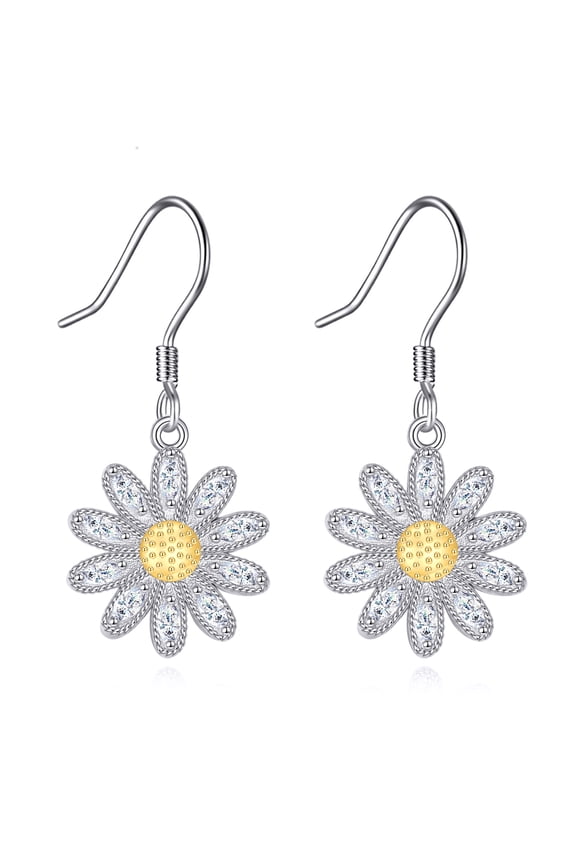 Daisy Earrings Sterling Silver Daisy Dangle Flower Jewelry Gifts for Women