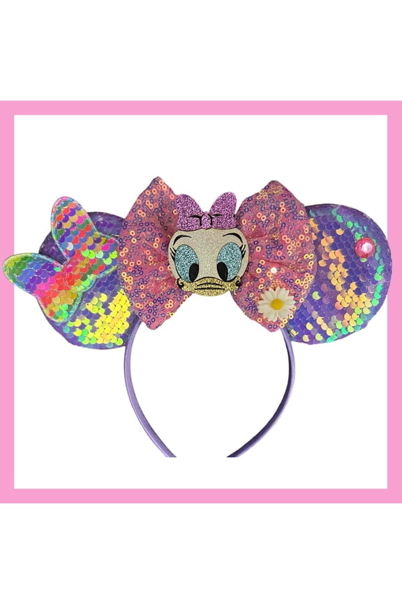 Daisy Ears Sequins Lavender - One Size
