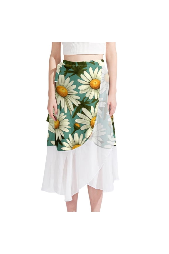 Daisy Elegant Chiffon and Polyester Women's Summer Beach Dresses and Skirts