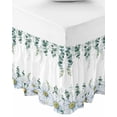 thumbnail image 1 of Daisy Eucalyptus Bed Skirt Cal King 16 Inch Drop, Wrap Around Bed Skirts, Farmhouse Weeping Botanical Elastic Bedskirt Pleated Bed Frame Cover Luxurious Dust Ruffle for Cal King Bed, 1 of 6
