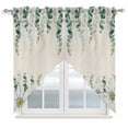 thumbnail image 1 of Daisy Eucalyptus Leaves Swag Valances for Windows, Kitchen Window Curtains Over Sink, Rustic Weeping Botanical Linen Window Treatment Curtains for Living Room/Bedroom Curtains 2 Panel Sets 36"x45", 1 of 8