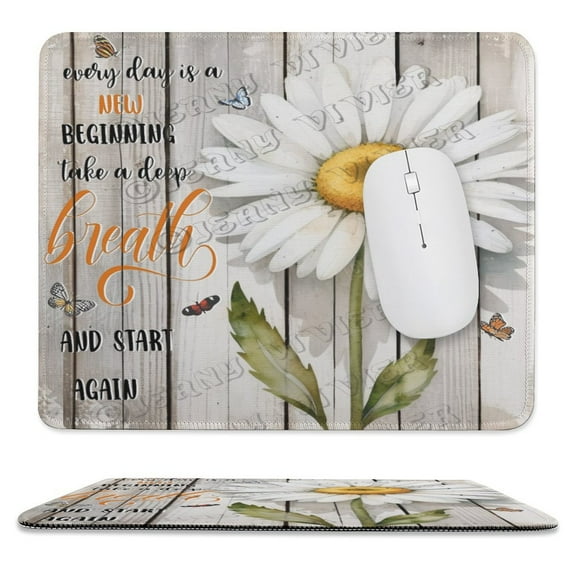 Daisy Everyday Is A New Beginning Mouse Pad - Studio Series, Computer Mouse Mat with Anti-slip Rubber Base, Easy Gliding, Portable 10"x12"