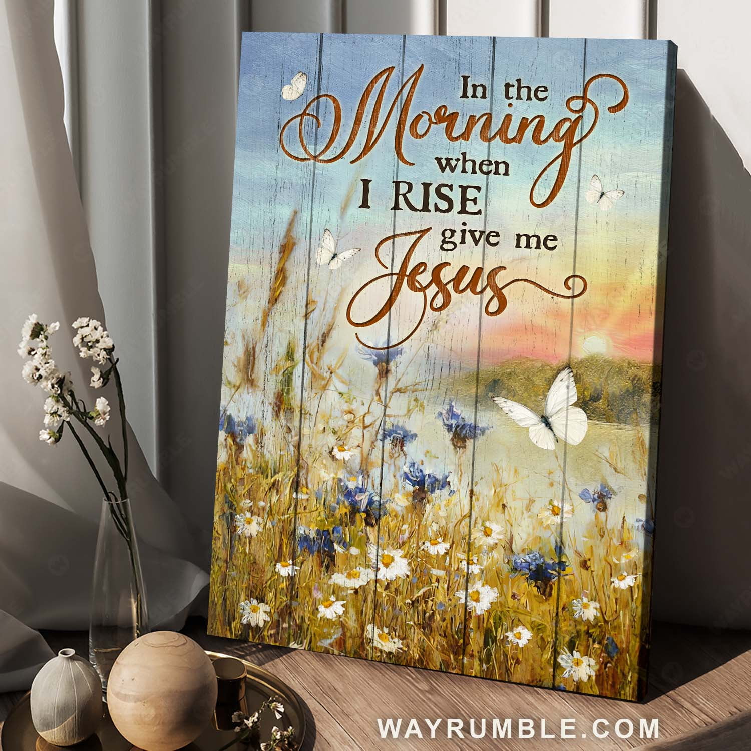 Daisy Field Stunning Sunrise White Butterfly In The Morning When I Rise ...