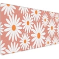 thumbnail image 1 of Daisy Floral Desk Mat 35.4"x15.7" White Daisy Flower Mouse Pad Cute Pink Keyboard Mat Non-Slip Rubber Base with Stitched Edges Desk Mat Large Extended Mousepad Protector for Home Office Gamer Worker, 1 of 7