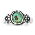 thumbnail image 1 of Daisy Floral Embrace Abalone Shell Sterling Silver Ring-8, 1 of 5