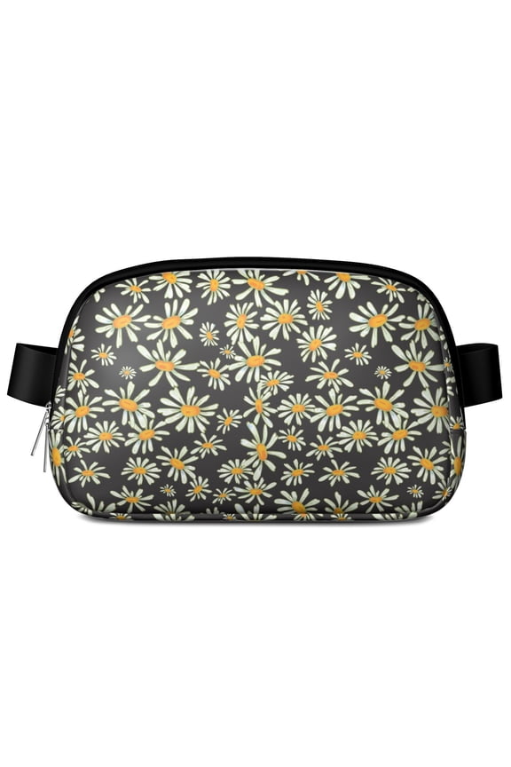 Daisy Floral Fanny Pack – Waterproof Adjustable Waist Bag with Cute Bloom Pattern, Boho Chic Style for Spring & Summer