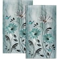 thumbnail image 1 of Daisy Floral Hand Towels Teal  Flower Guest Towel Set of 2 Soft Absorbent Fingertip Towels for Bathroom Home Sports Gym Decor, 1 of 16