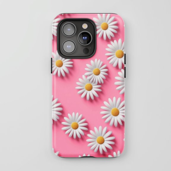 Daisy Floral Pattern For All iPhone Series Tough Phone Case Cute Floral Pink