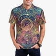 thumbnail image 1 of Daisy Floral Print Casual T-Shirts Green Leaves Polo Shirts Turn-Down Collar Street Style, 1 of 5