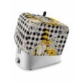 thumbnail image 1 of Daisy Floral Small Toaster Cover 2 Slice, Kitchen Appliance Covers, Bee Gnomes Flowers Black White Plaid Toaster Oven Cover with Loop, Bread Machine Cover Polyester Dust Cover Protection, 1 of 4