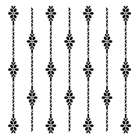 Daisy Floral Stripe Embossing 12 x 12 Stencil | FS132 by Designer Stencils | Reusable Stencils for Painting on Wood, Wall, Tile, Canvas, Paper, Fabric, Furniture, Floor