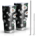 thumbnail image 1 of Daisy Floral Tumbler with Lid and Straw Stainless Steel 30oz Daisy Tumbler Cup Insulated Daisy Water Bottle Cups Coffee Tumbler Travel Mug Gifts for Women, 1 of 7
