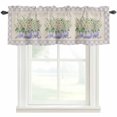 thumbnail image 1 of Daisy Floral Window Valance Curtain Live Love Life Purple Buffalo Plaid Rod Pocket Short Curtain for Living Room, Bedroom & Kitchen Window Decor 60x18in, 1 of 8
