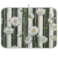 thumbnail image 1 of Daisy Floral on Stripe Dish Drying Mats Kitchen Mat Microfiber Counter Absorbent Dish Pad Drainer Rack 16"x18", 1 of 7