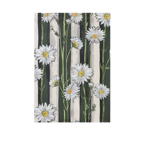 Daisy Floral on Stripe Garden Flag House Banner 28" x 40" Double Sided Outdoor Yard Decoration