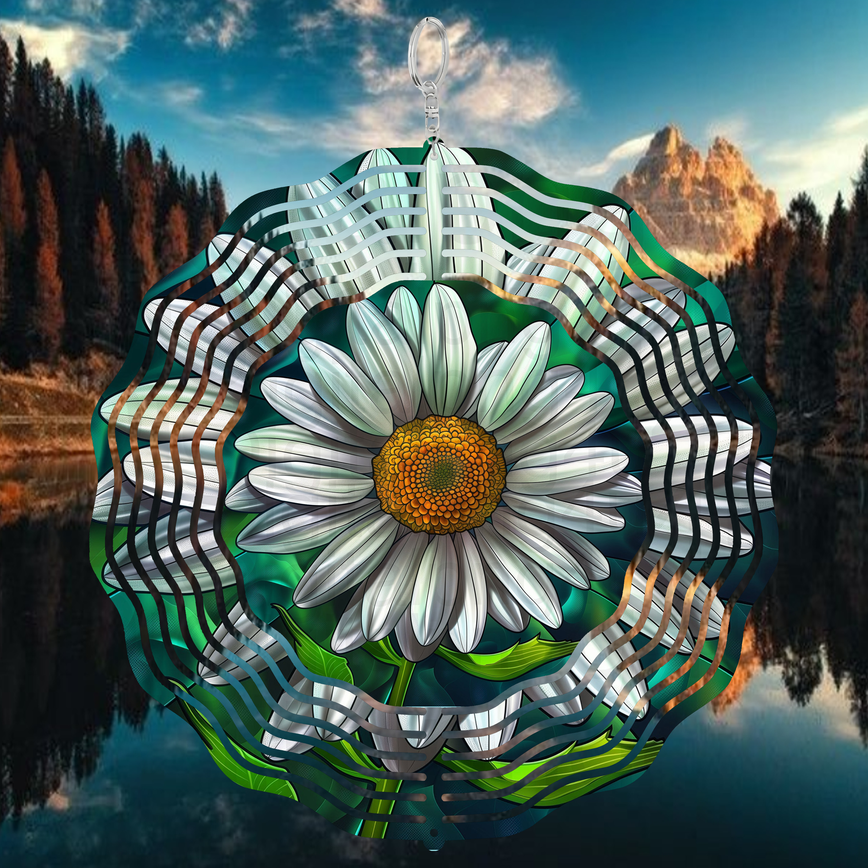 Daisy Flower 3D Wind Spinner Sublimation Floral Spring Summer Garden ...