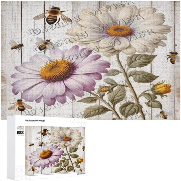 Daisy Flower 500 Piece Jigsaw Puzzle for Adults Spring Nature Family Game Home Decor Gift