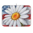 Daisy Flower and America Flat Dish Drying Mat for Kitchen Counter 18x24