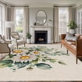 thumbnail image 1 of Daisy Flower Area Rugs 5'x8', Washable Small Throw Rugs for Classroom Bedroom, Vintage Farmhouse Rustic Floral Plant Indoor Outdoor Rug Non-Slip Low Pile Carpet Runner Reversible Floor Mats, 1 of 8