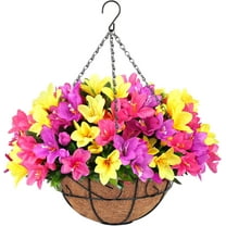 Daisy Flower Artificial Hanging Plant Home Balcony Indoor Outdoor Decor Fake Flower Hanging Basket with Chain Flowerpot