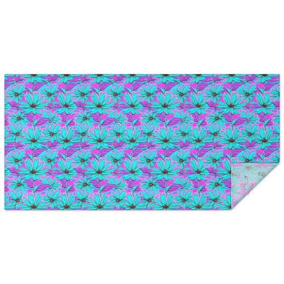 Daisy Flower Blue Blooms Pattern Rectangle Tablecloth 60"x120",Waterproof Polyester Rectangle Table Cloth, Wipeable Spillproof Polyester Tablecloth for Dining, Camping, Indoor and Outdoor