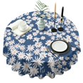 thumbnail image 1 of Daisy Flower Blue Round Table Cloth,Wrinkle Free Table Cover with Polyester,Waterproof Reusable Round Table Cloths for Home Decor Summer Spring Picnic Dining Holiday (Round,60x60inch), 1 of 6