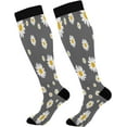thumbnail image 1 of Daisy Flower Compression Socks, Knee High Running Socks for Women, Men, Sports, Running, Travel, Nurses Gift, 1 of 7