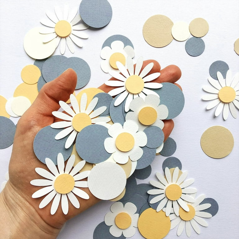 Daisy Flower Confetti Daisy Party Decorations Blue Confetti Paper Baptism  Decorations for Boys Baby Shower Decor Table Confetti Groovy Party Favors  Sunflower Confetti Wedding Birthday Party Supplies 