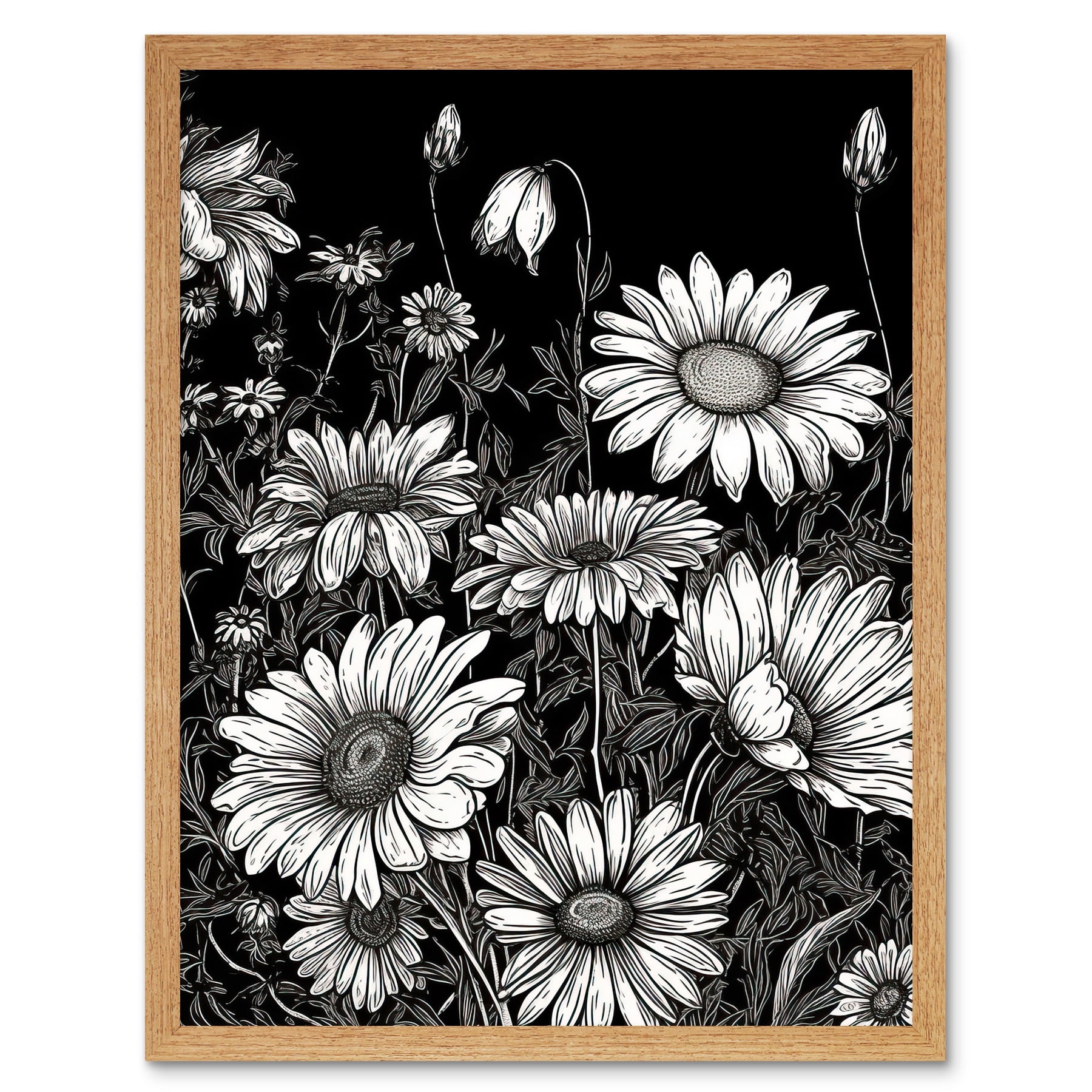 Daisy-Flower-Field-Black-and-