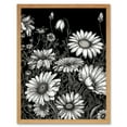 thumbnail image 1 of Daisy Flower Field Black and White Illustration Art Print Framed Poster Wall Decor 12x16 inch, 1 of 5