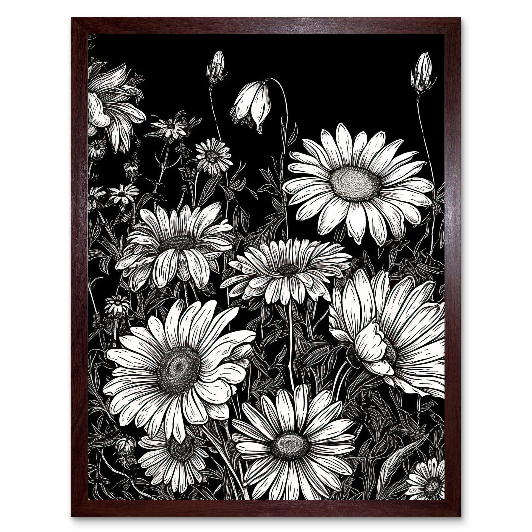 Daisy-Flower-Field-Black-and-