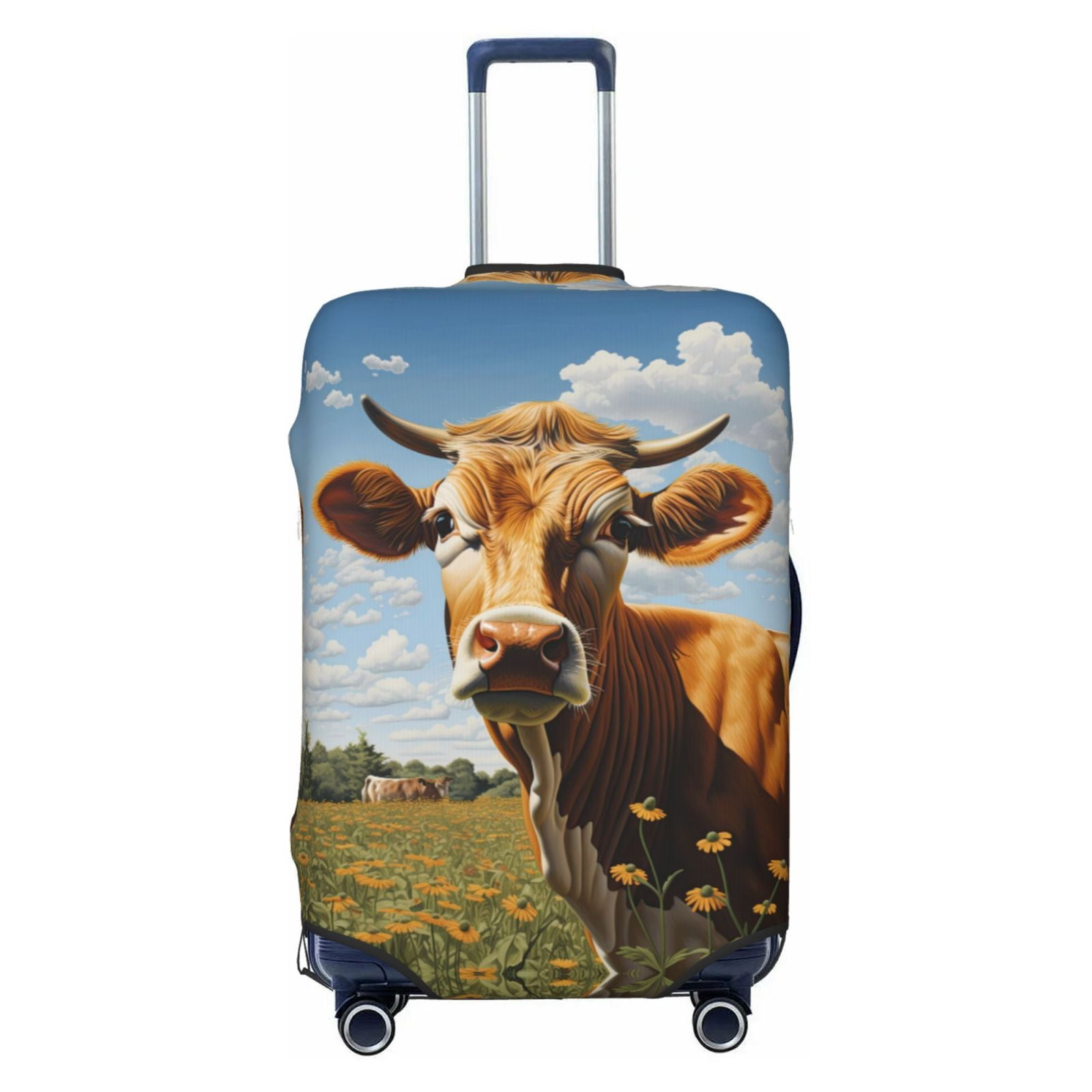 Brown Cow Pattern Print Luggage Cover Protector