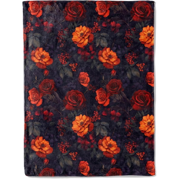 Daisy Flower Flannel Blanket - Floral Design with White Daisies on Blue Background Throw - Soft Cozy Gifts Blankrts for Spring Decor, Nature Lovers, and Bright Home Room Accents 50x60in