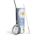 thumbnail image 1 of Daisy Flower Floral Tumblers 20 OZ White Pattern Travel Cup Iced Stainless Steel with Lid Insulated Coffee Mug Gifts, 1 of 6