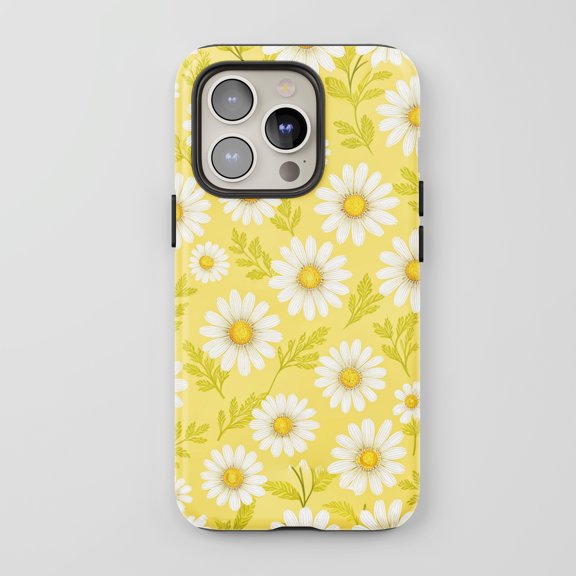 Daisy Flower For All iPhone Series Protective Phone Case Floral Yellow