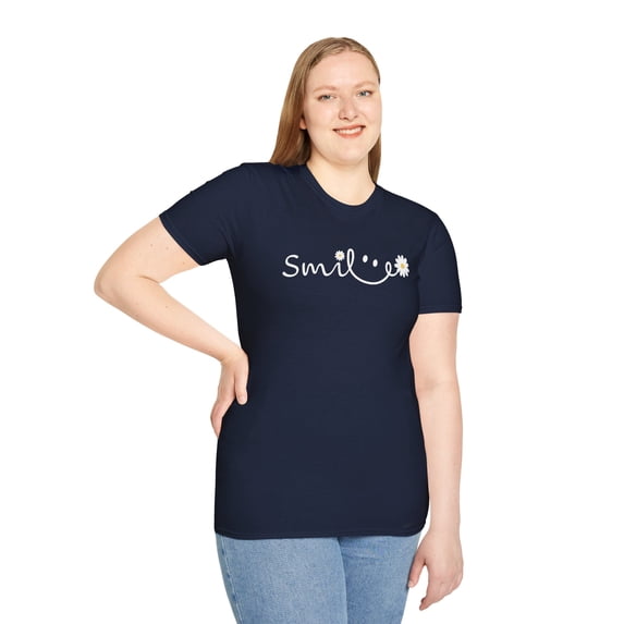 Daisy Flower, Gildan Unisex Softstyle T-Shirt, Smile Graphic Tee, S-3XL