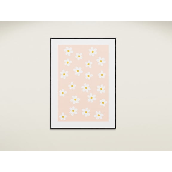 Daisy Flower Illustration Wall Art Floral Home Decor, Unframed Paper Print Size 8x12