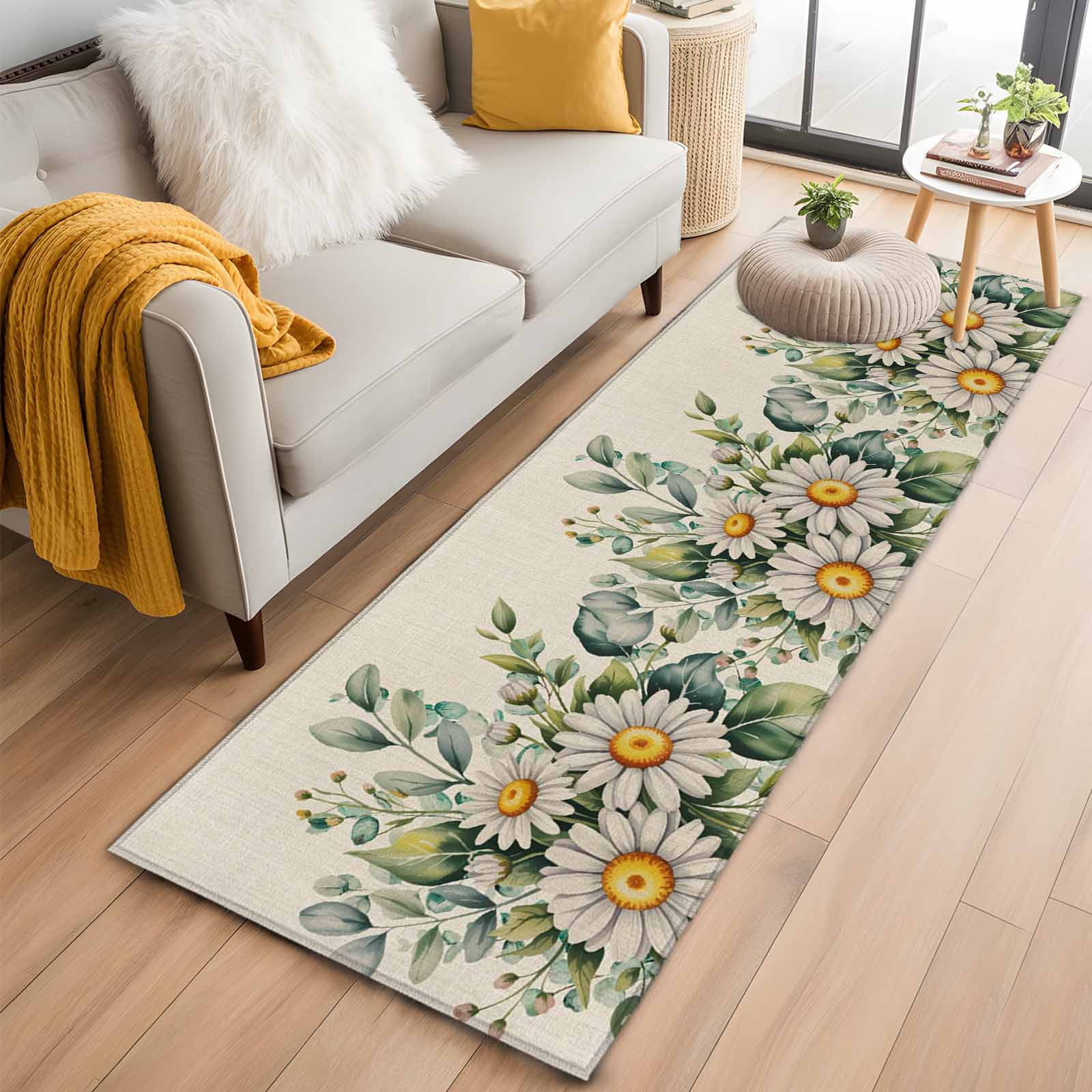 Daisy Flower Kitchen Runner Rug 2x6 Washable Runners for Hallway Non ...