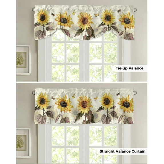 Daisy Flower Lavender Butterfly Kitchen Curtains Balcony Adjustable Roman Blinds Small Short Curtain for Living Room