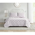 thumbnail image 1 of Daisy Flower Lilac 2-Piece Soft Matelasse Jacquard Cotton Blend Quilt Set - Twin, 1 of 5