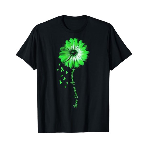 Daisy Flower Liver Cancer Awareness T-Shirt, F707