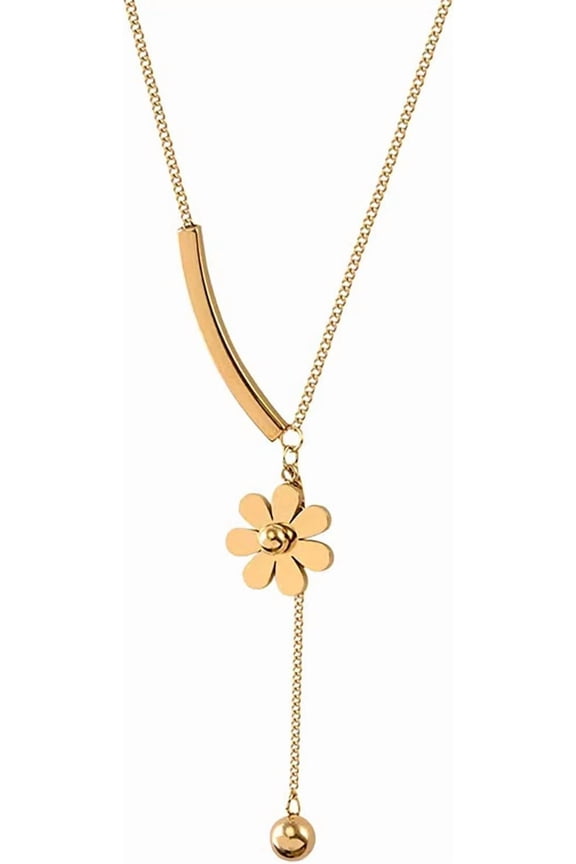 Daisy Flower Necklace 18K Gold Plated Pendant Dainty