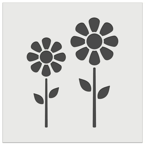 Daisy Flower Pair DIY Cookie Wall Craft Stencil - 5.5 Inch