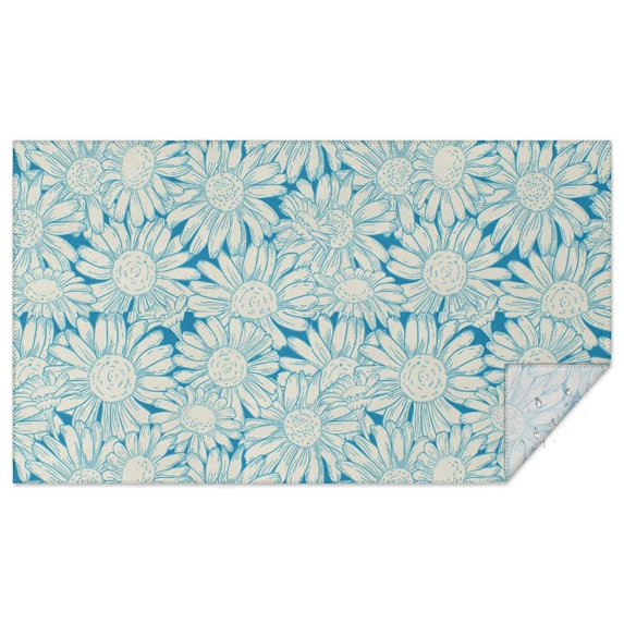 Daisy Flower Pattern Rectangle Tablecloth 60"x102",Waterproof Polyester Rectangle Table Cloth, Wipeable Spillproof Polyester Tablecloth for Dining, Camping, Indoor and Outdoor