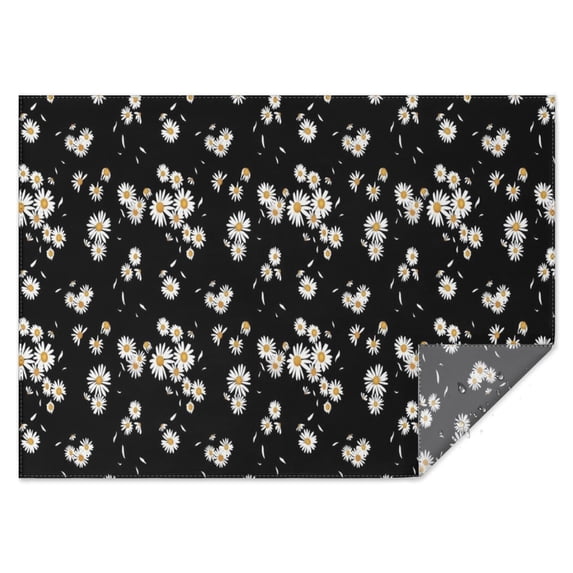 Daisy Flower Pattern Rectangle Tablecloth 60"x84",Waterproof Polyester Rectangle Table Cloth, Wipeable Spillproof Polyester Tablecloth for Dining, Camping, Indoor and Outdoor