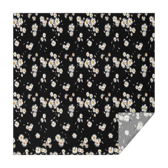 Daisy Flower Pattern Square Tablecloth,Waterproof Square Table Cover,Wipeable Spillproof Washable Table Cover for Home Kitchen Party Decor 52"x52"(132x132cm)