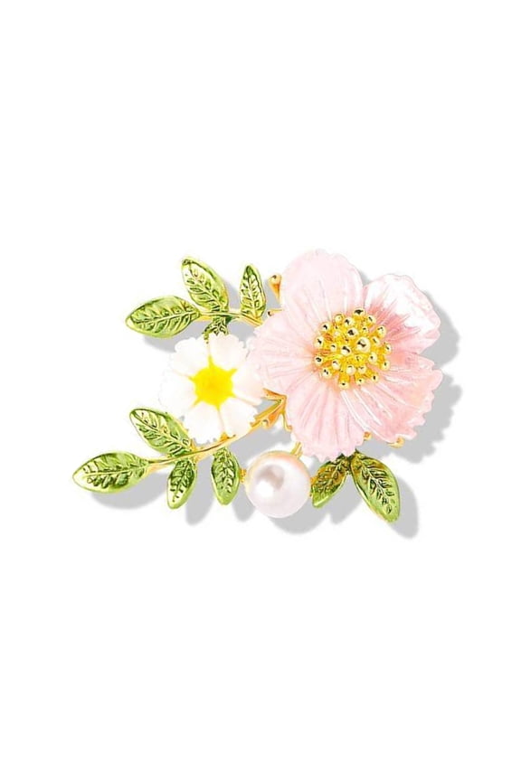 Daisy Flower Pin with Crystal Sparkling Jewelry For Dresses Coats Outfits Use