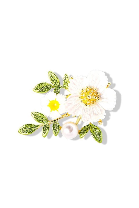 Daisy Flower Pin with Crystal Sparkling Jewelry For Dresses Coats Outfits Use